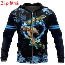 Turtle, 3D hoodies, Fashion, Jacket