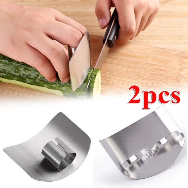 2PCS Stainless Steel Finger Guard Finger Hand Cut Hand Protector Knife Cut  Finger Protection Tool Kitchen Knives & Accessories