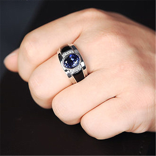 Trendy Ring 925 Sieraden Accessoires Sapphire Gemstone Open Vinger Ringen Voor Bruiloft Belofte Ornament Groothandel | Wish