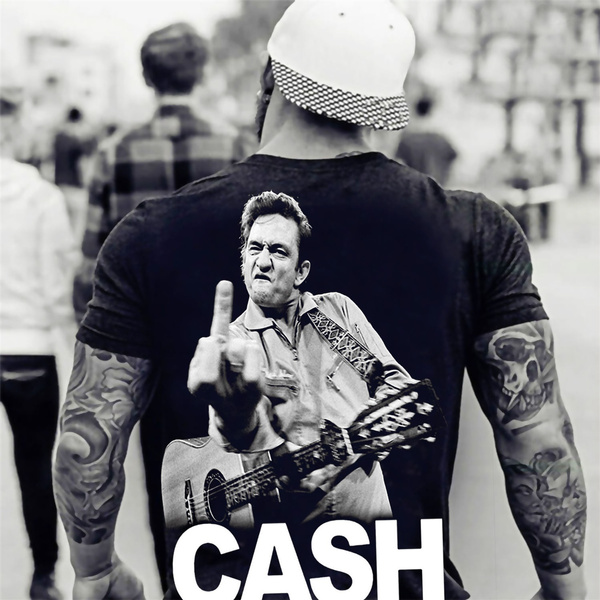 Streetwear Hip Hop Music Johnny Cash Showing You the Middle Finger