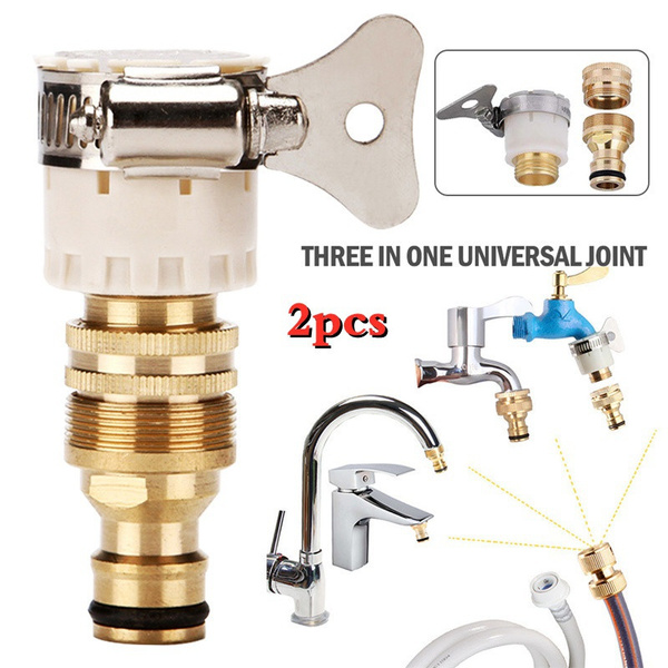 2pcs Universal Kitchen Hose Adapter Metal Faucet Connector Mixer Hose