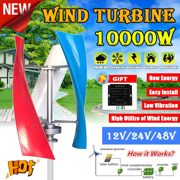 2022 Newest 10000W Wind Turbine Wind Generator 12V24V/48V Vertical Axis ...