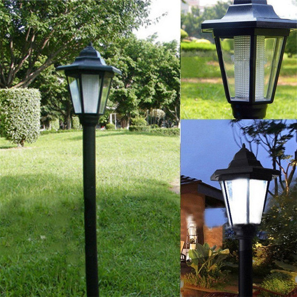 4x Solar Powered Post Lights LED Crystal Stainless Steel Outdoor Lighting Garden 