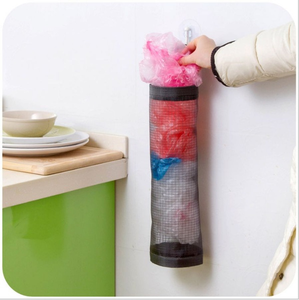 Home Grocery Bag Holder Wall Mount Storage Dispenser Plastic Kitchen  Organizer