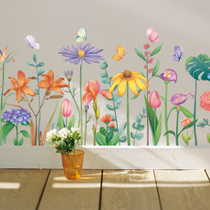 PVC wall stickers, bedroomwallsticker, Plants, Flowers