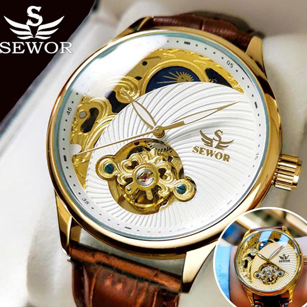 SEWOR Men's Hand-Wind Mechanical Skeleton India | Ubuy