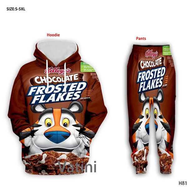 CHOCOLATE FROSTED FLAKES 3D All Over Print Tracksuits Sweatshirts  hoodies+joggers pants Suit Women Men J10