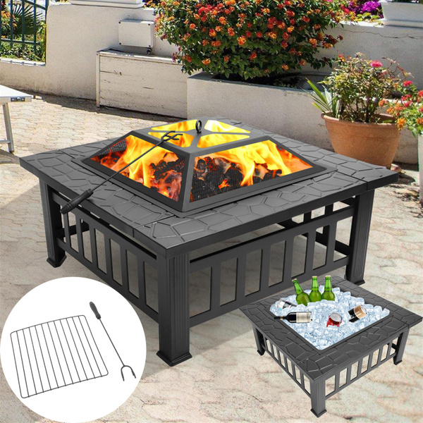 Wood Burning Metal Fire Bowl Pit Cover, Outdoor Wood Burning Fire Pit Accessories