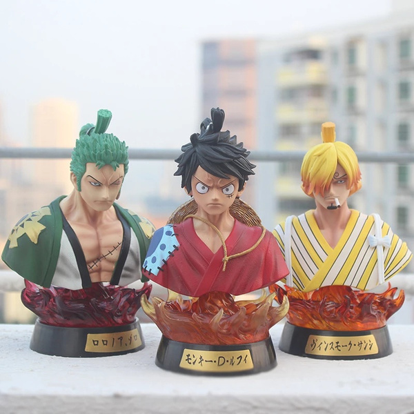 One Piece Wano Country Figure Monkey D. Luffy Roronoa Zoro Vinsmoke Sanji  Bust with LED Light