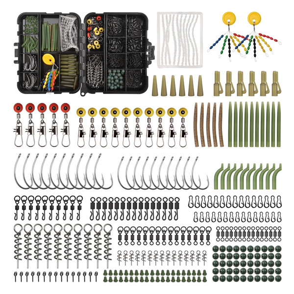 348Pcs Carp Fishing equipment Carp rigs tackle set with Float stopper  Boilie stops Soft bait lock Anti Tangle Sleeve Accessories