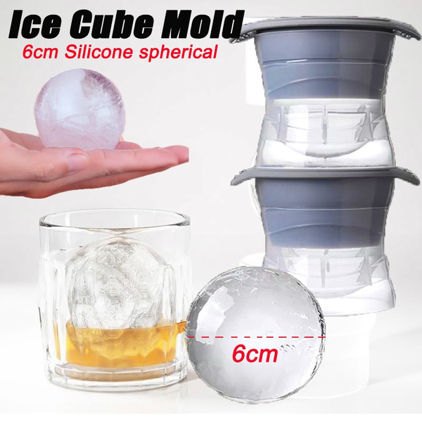 1/2 PCS Whiskey Silicone Ice Ball Cube Mold DIY 6cm Ice Cube Tray Silicone  Whisky Ice Cube Mold Ice Cream Sphere Ice Ball Mold 3D Ice Ball Maker