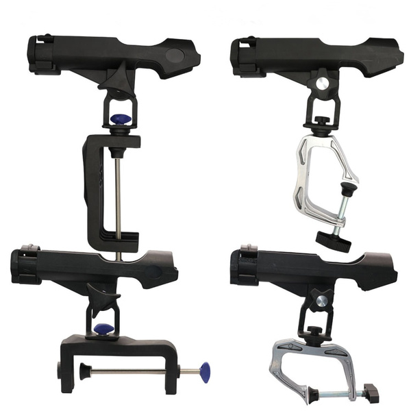 360 Degree Adjustable Fishing Rod Holders Clamp on Removable Kayak Boat