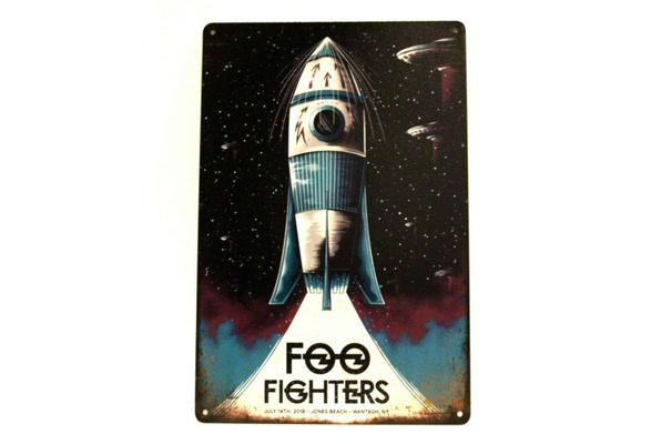 Foo Fighters in Concert Tin Sign Man Cave Spaceship Vintage Advertising Poster