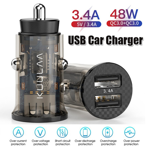 Dual USB-A Power Delivery Car Charger - 3.4A