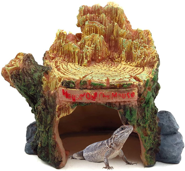 Reptile Hideout,Aquarium Decoration Cave Hideout Habitat Shelter for