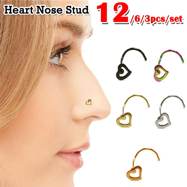 Heart shaped store nose stud