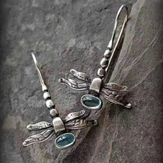 Sterling, dragon fly, DIAMOND, Sterling Silver Earrings