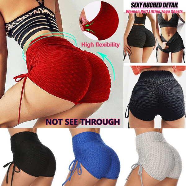 Ahualy Athletic Yoga Gym Shorts for Women Tretchy High Waist Booty Shorts  Trendy Comfy Soft Tight Workout Sports Shorts : : Clothing, Shoes  
