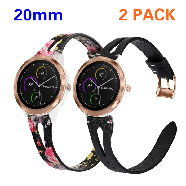Leather Watch Band for Samsung Galaxy Active 2/Garmin Vivoactive 3, 20mm  Quick Release Wristband Strap for Garmin Venu,Vivomove 3/Luxe/Style,Samsung  Galaxy Watch 42mm (1 PCS/2 PCS) | Wish