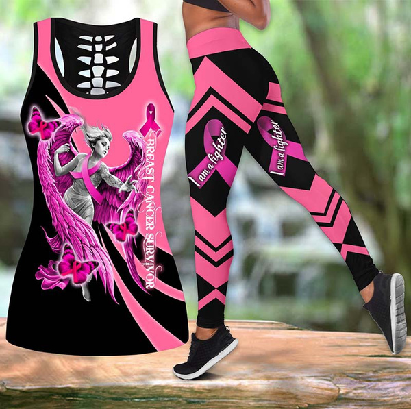 High Waisted Breast Cancer Leggings – Warrior Sisters