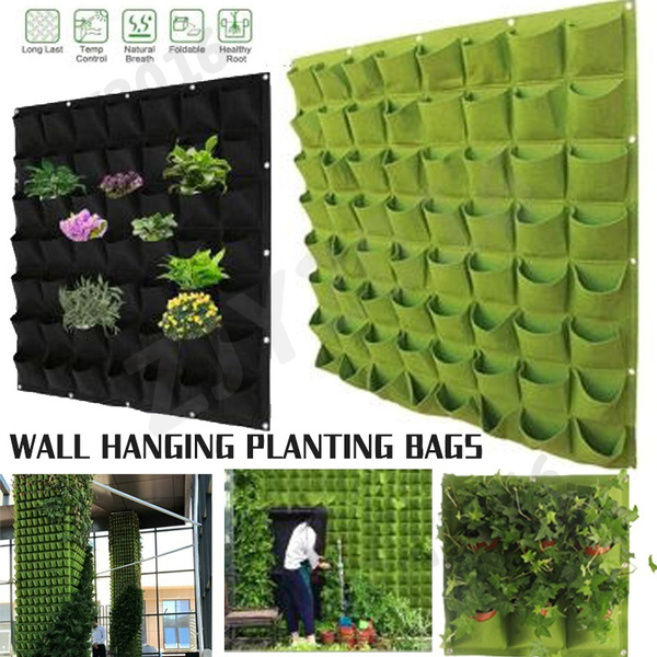  49 Pockets Hanging Planter Bags, Hanging Vertical Wall