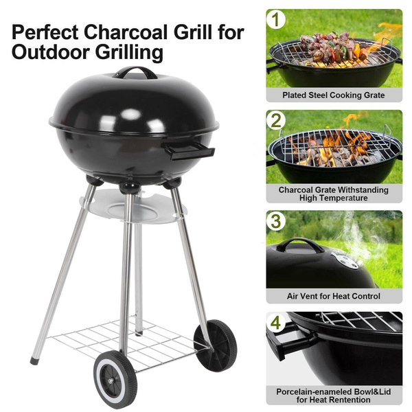 Newest Charcoal BBQ Grill Stove Outdoor Camping Barbecue Oven Kettle