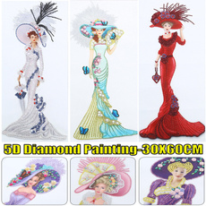 fashion women, DIAMOND, specialshapeddiamondpainting, embroiderykit