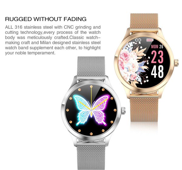 Smartwatch donna LW07 waterproof IP68 bluetooth notifiche per Android e iOS  gold | Wish