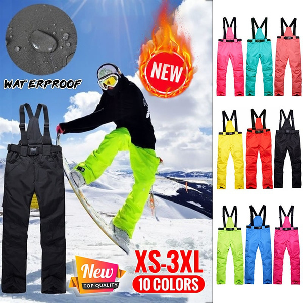 Ski Pants Outdoor Sport Suspenders Trouser Men Windproof Waterproof Warm Winter& 