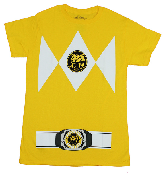 Mighty Morphin Power Rangers Mens T-Shirt- Yellow Ranger Costume | Wish