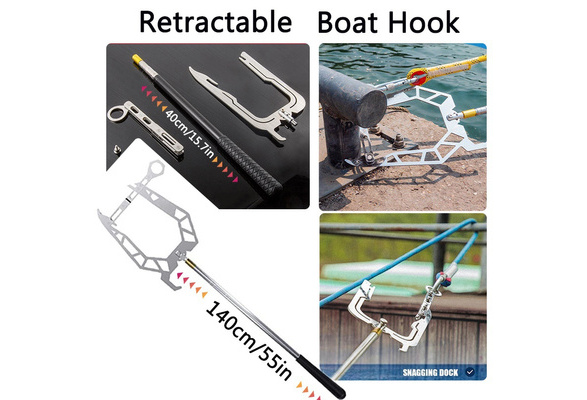 Multifunctional Telescopic Boat Hook, Easy Long Distance Threader, Boat  Hook Pole For Docking Telescoping Moor Boat Puller Tie Rope Hook Tool