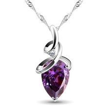 Jewelry, women necklace, purple, Pears