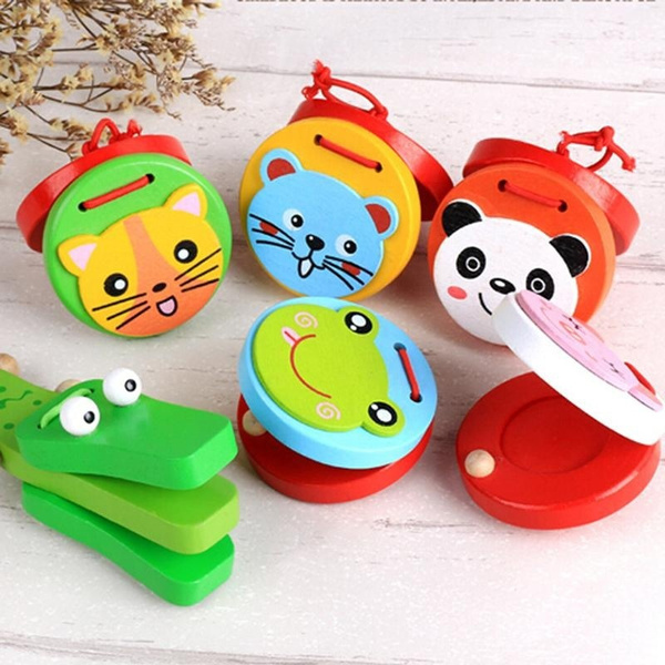 Kids Lovely Children Cartoon Wooden Baby Handle