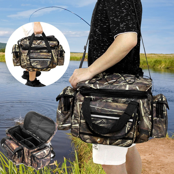 Large Capacity Fishing Tackle Bag Waterproof Fishing Tackle Storage Bag  Case Outdoor Travel Hunting Shoulder Bag Pack