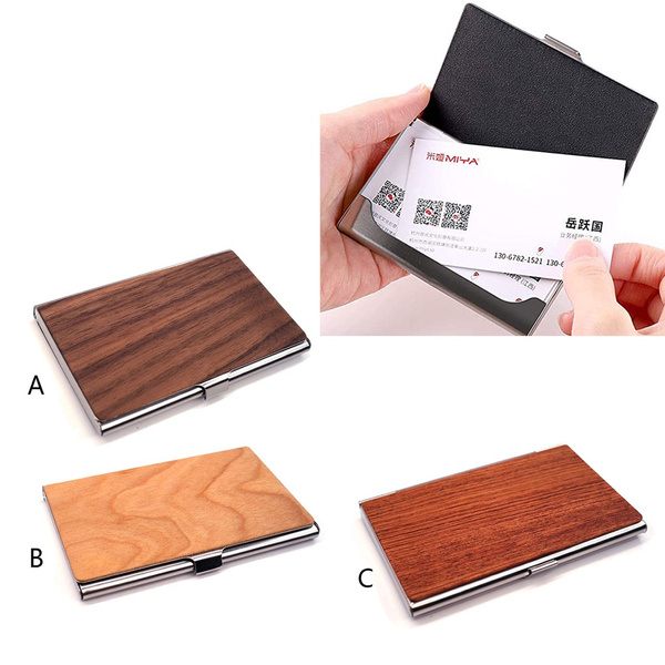 Professional Wood Business Card Holder Pocket Business Card Case Slim