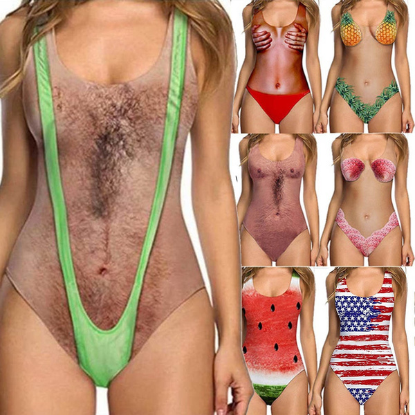 RAISEVERN Womens One Piece 3D Print Funny Swimsuits Bathing Suit Swimwear Beachwear