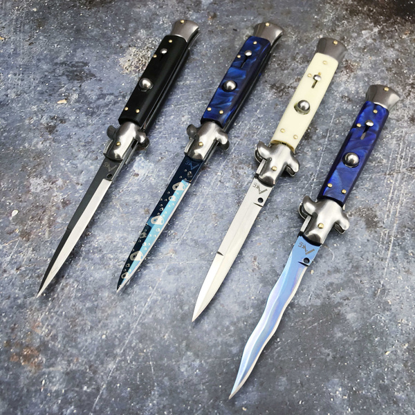 4 Style AKC ITALY Spring Knife Automatic Switchblade Knives By Bill