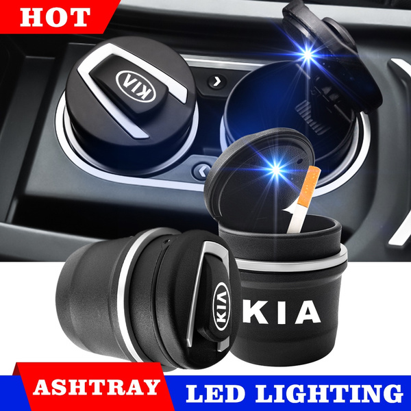 Universal Car Ashtray with Lid and Light Car Ashtray Cup Holder for Kia