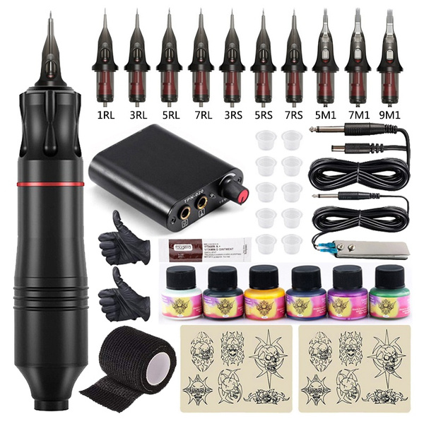 Tattoo Machine Kits Tattoo Power Supply Rotary Pen With Cartridges