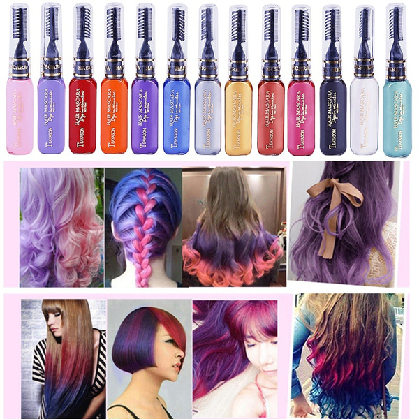 13 Kinds of Colors 1pc Non-toxic Disposable Hair Dye Stick Hair Cream Does  Not Hurt The Hair Highlight Grandma Gray Pure Plant Hair Dye Pen Spray  Color for Temporary Hair Dyeing DYE