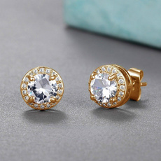 Sterling, Fashion, gold, Stud Earring