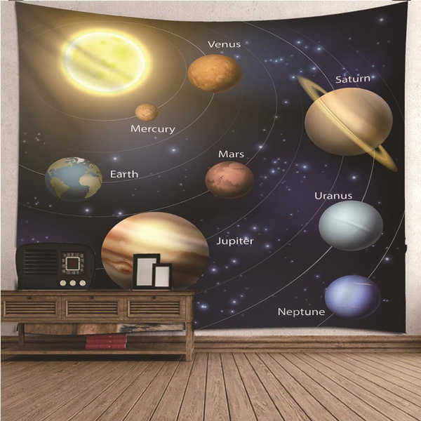 Solar system decorations large fabric outer space poster banner space