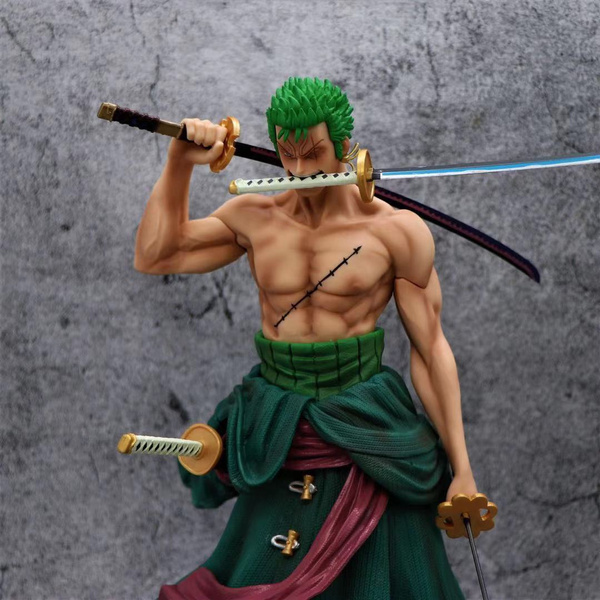 Anime Toy One Piece Figure Roronoa Zoro Figure 31cm Interchangeable ...