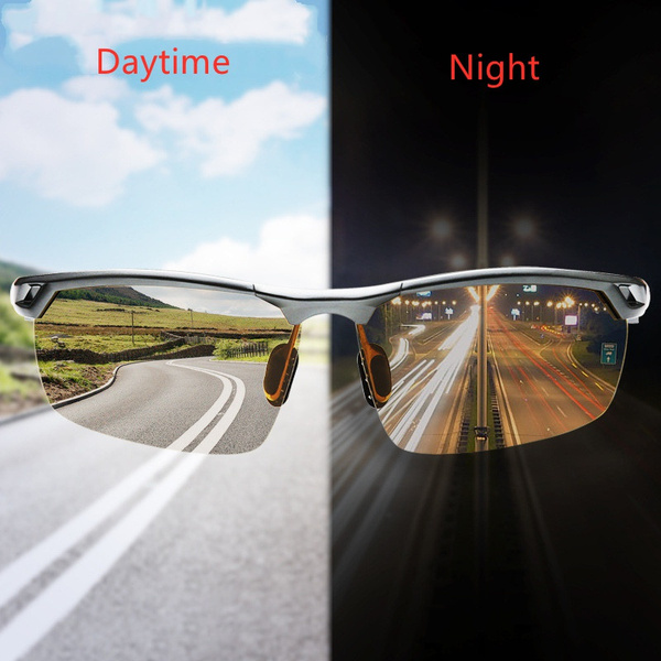 Photochromic Men Polarized Transition Lens Sunglasses Day Night Driving Glasses 