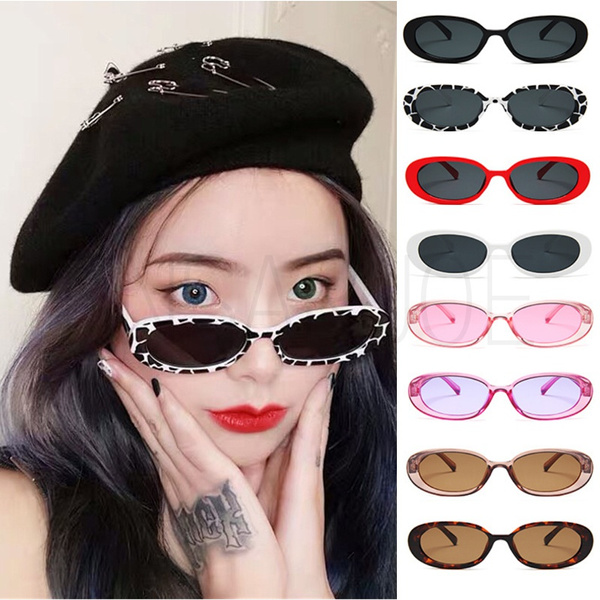 Retro Square Sunglasses for Women Men Small Frame Rectangle Glasses 90s -  Walmart.com