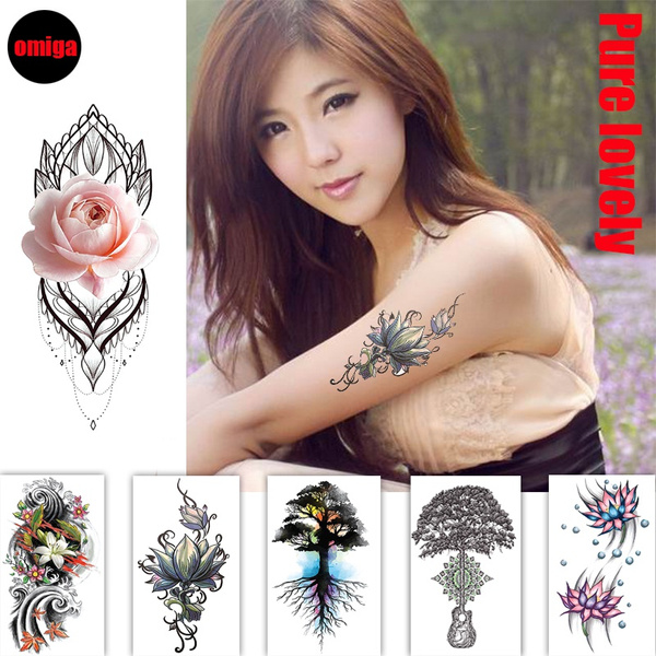 Plant/Rose/Lotus/Tree/Lily/Chrysanthemum series/Variable personality design  small arm tattoo paste/waterproof tattoo paste/tattoo sticker | Wish