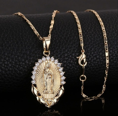 Christian, Necklace, gold, Crystal