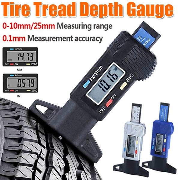 0-25mm Car Wheel Tyre Tread Depth Gauge Digital Meter Measurer Depth Gauge Tool