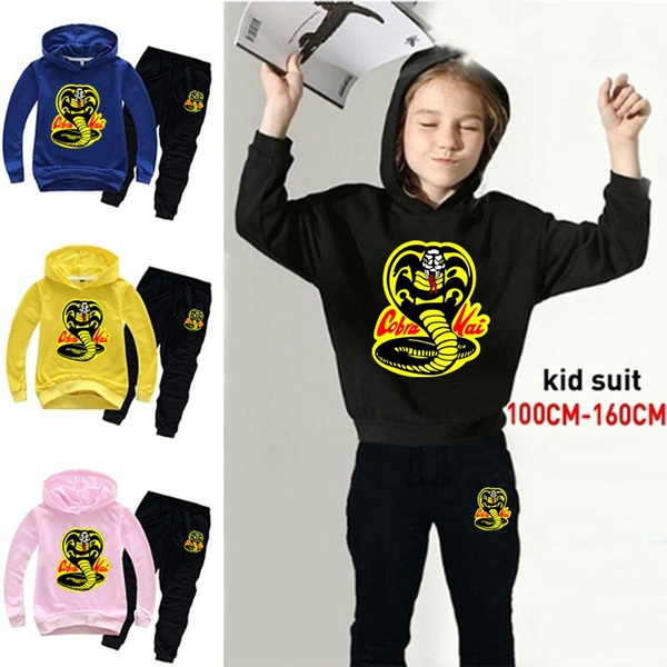 2021 Fashion Cobra Kai Children Sets Hooded Sweatshirts Pants for