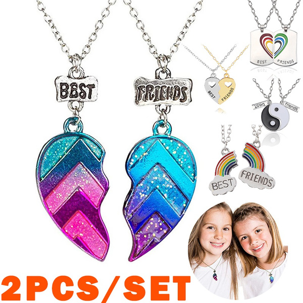 Kids BFF Necklaces for 2 Split Heart Necklace Best Friends Forever ...